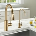thumbnail image 3 of KRAUS Oletto™ Pull-Down Kitchen Faucet and Purita™ Water Filter Faucet Combo in Brushed Brass, 3 of 10