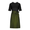 thumbnail image 6 of FDGIU Vintage A-Line Skirt - Women's High Waist Pleated Midi Skirt with Pockets (Polka Dot, Rockabilly Style), 6 of 6