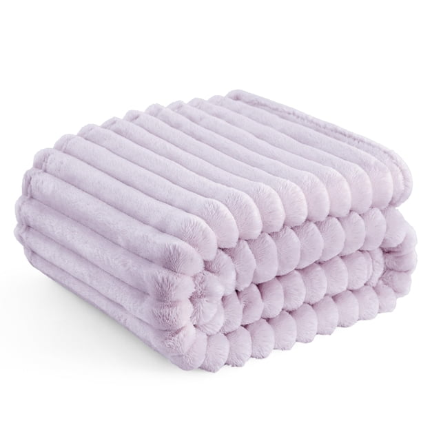 Manta Bedsure Lavender Fog, forro polar para sofá, 130 x 150 cm
