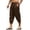 Brown, variant on COOFANDY Men's Linen Harem Capri Pants Lightweight Loose 3/4 Shorts Drawstring Elastic Waist Casual Beach Yoga Trousers