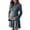 03# Blue, variant on UKHCCC Women's Turtleneck Maternity Dress, Ribbed Knit A-Line Mini Dress with Long Bell Sleeves, Stretchy Casual Pregnancy Dress