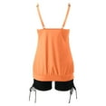 thumbnail image 3 of MIXUE Swim Suits for Women Solid Color Tankini Swimsuits for Women 2 Piece Tops With Boyshorts Loose Fit Swimwears Beachwear,Orange,XL, 3 of 6