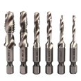 thumbnail image 3 of Juego de brocas de grifo, vástago hexagonal Chapado en titanio, tornillo HSS, broca de rosca, máquina de tornillo, grifo compuesto M3, M4, M5, M6, M8, M10, herramientas manuales nuevas, 3 of 4