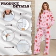 thumbnail image 6 of Xoenoiee Pink Strawberry Flower Print Lounge Sets for Women 2 Piece Fall Outfits Wide Leg Pants Leisure Travel Vacation Clothes Long Sleeve Sweatsuits Two Piece Set, S, 6 of 7