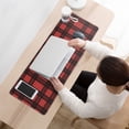 thumbnail image 3 of Long Mouse Pads for Desk,Red and Black Christmas Plaid Pattern Desk Mats on Top Of Desks, Desk Mouse Pad Extra Large with 3mm Non-Slip Base and Stitched Edge for Gaming,Office,Work,Home 31.5x11.8in, 3 of 5