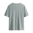 thumbnail image 4 of TrdSipl Knit Shirts for Men Casual Ribbed Jacquard Textured Shirts Summer Crewneck Fashion Tee Shirt Light Blue S, 4 of 4