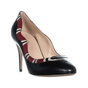 Womens Gucci Malaga Platform Classic Pumps, Nero/Hibiscus Red