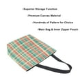 thumbnail image 3 of FORMRS Womens Canvas Tote Bag with Zipper Inner Pocket Shoulder Handbag, Red Green Tartan Pattern, 3 of 7