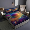 thumbnail image 4 of 3-Piece Cosmic Vortex Dreams Print Bed Sheet Set - Ultra Soft Fitted Sheet & Pillowcases, Floral Bedding Collection for Girls, Teens and Adults, 4 of 10