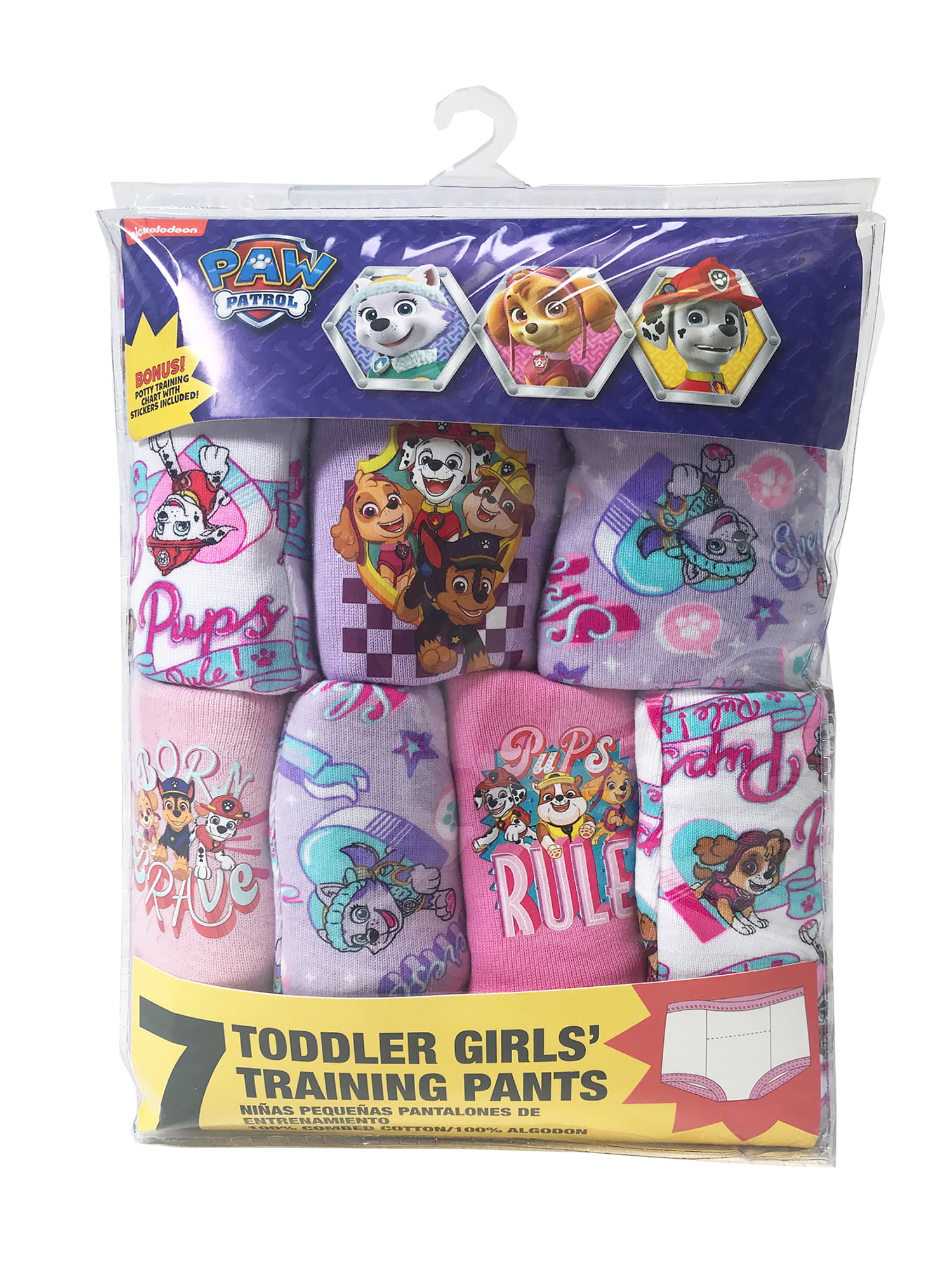 Nickelodeon Toddler Paw Patrol Girls 7 Pack Training Pants, Assorted, 4T 