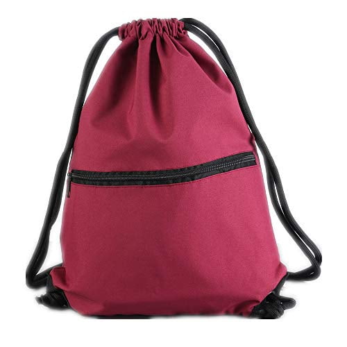 Aiditex Drawstring Backpack for Men Black Sport Gym Sack Bag 