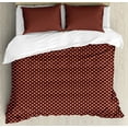 thumbnail image 1 of Pink Polka Dots Duvet Cover Set King Size, Vintage Vibes Spotted Surface Small Details Nostalgic Composition, 3 Piece Bedding Set with 2 Pillow Shams, Brown and Coral, by Ambesonne, 1 of 3