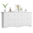 thumbnail image 2 of Lumihaven Rustic Modern Chest of 6 Drawers,Extra Wide Double Dresser for Master Bedroom or Nursery Storage,White, 2 of 7