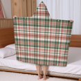 thumbnail image 5 of Green Red Brown and White Checkered Pattern Hooded Bath Towel，50"x30" for Ages 3 To 12 Kids, Quick Dry Lightweight Soft Microfiber Hood Beach Towel Cover Up for Kids, 5 of 7