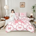 thumbnail image 4 of Castle Fairy Child Children Cartoon Bow Knot Letter Monogrammed K Full Size Comforter Sets 3-Piece,Cute Bow-Tie Plaid Grid Bedding Comforter Set,Dreamy Princess Lightweight Bedding Sets, 4 of 8