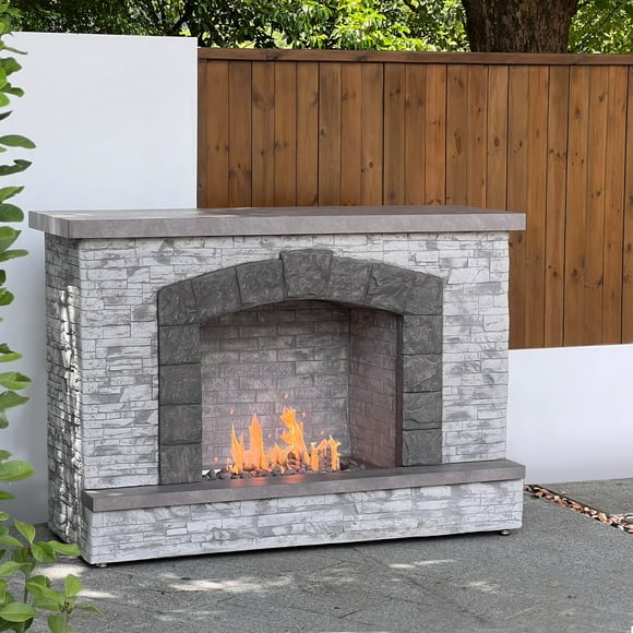 Prokan 67” European ledge outdoor propane fireplace