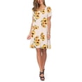 thumbnail image 4 of Outfmvch Fall Dresses Womens Dresses Plus Size Dress Women Summer Short Sleeve Sunflower Printed Pockets Sundress Casual Swing Dress Womens Dresses Beige 2Xl, 4 of 8