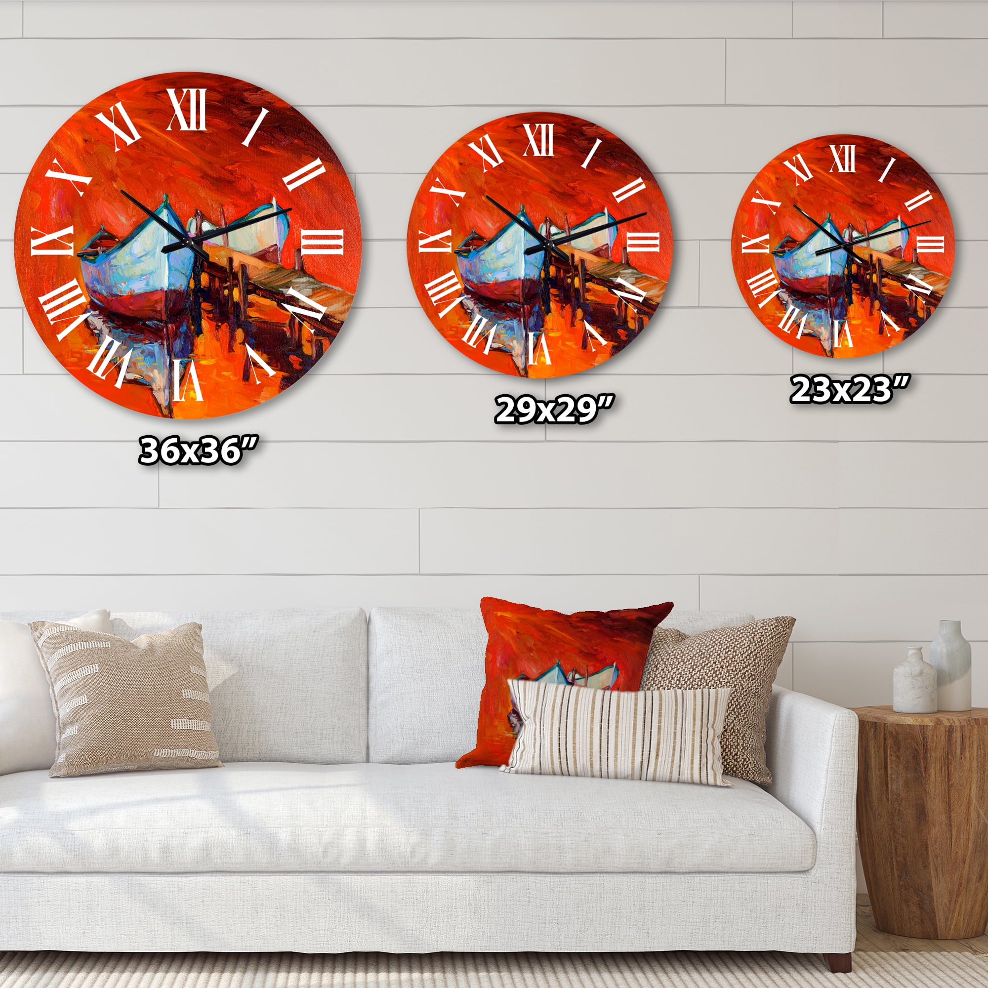 Designart 1 in Quartz Coastal Wall Clock