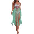 thumbnail image 3 of VISgogo - Bikini para mujer, sin mangas, para playa, con borlas caladas, vestido de verano VISgogo  moda, 3 of 6