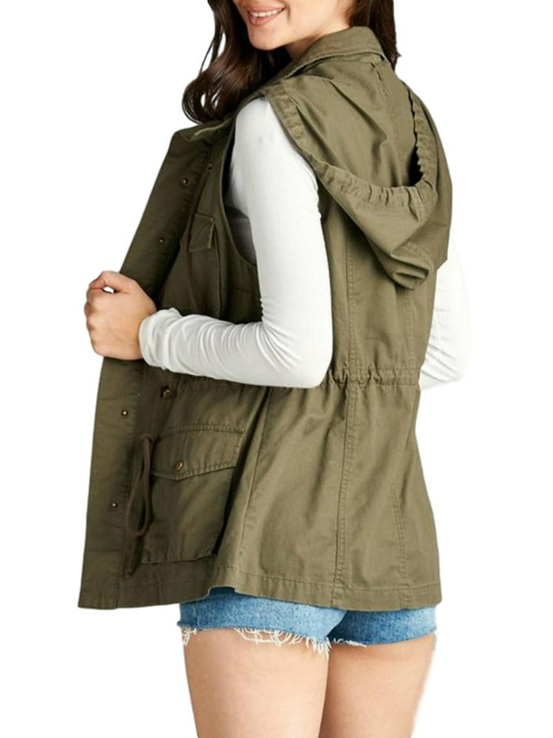 トップス hooded short vest - olive / pilot twill トップス hooded short vest - olive / pilot twill トップス hooded