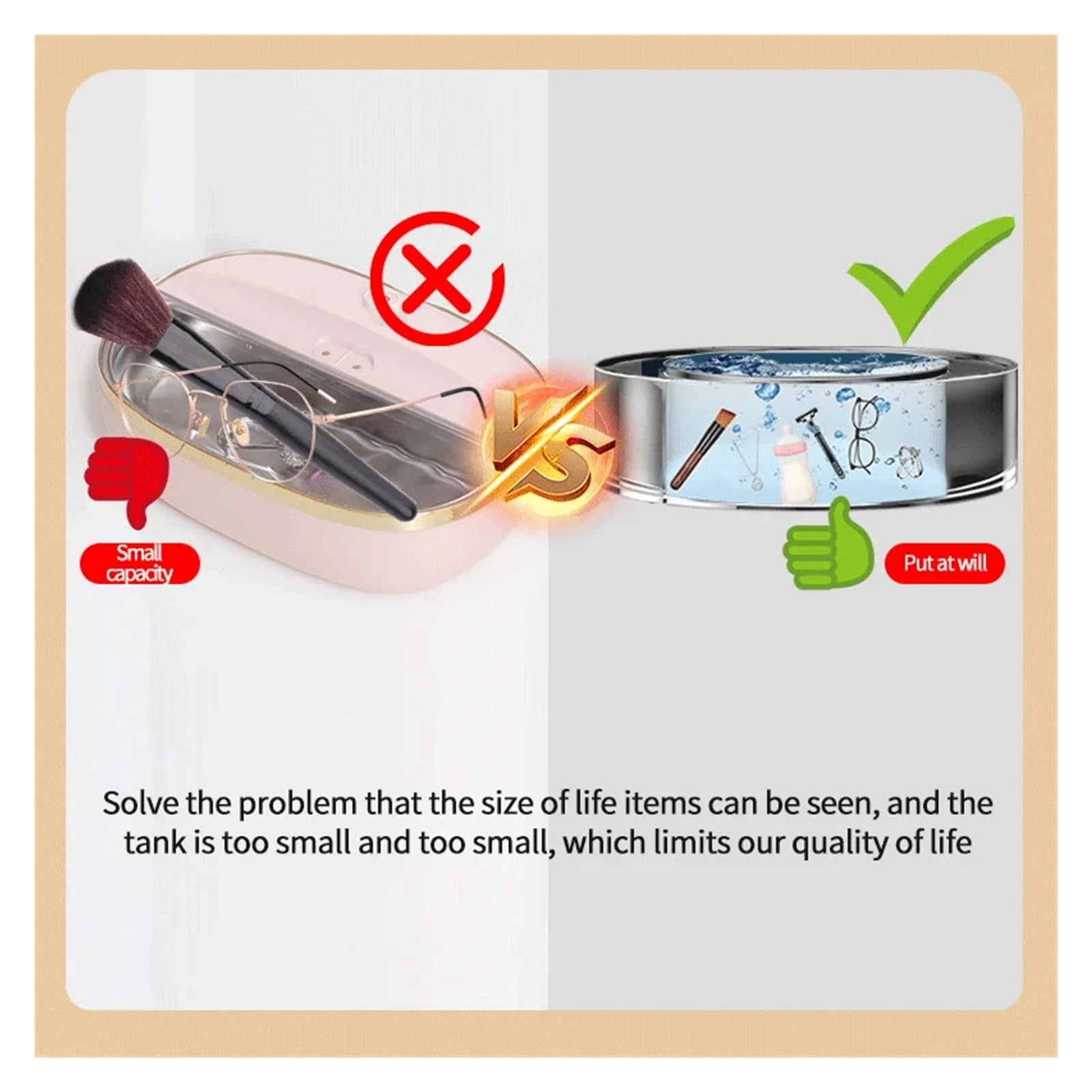 Portable Ultrasonic Cleaner,Fruit Vegetable Ultrasonic Cleaning, Jewelry Washing Machine ,Convenient to Use