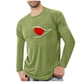 thumbnail image 1 of Lovzfmll Haut à Manches Longues à Col Ras du Cou pour Homme, Imprimé Thème Love, Vêtement de Nuit Athlétique pour la Maison, Vert, 3TG, 1 of 4