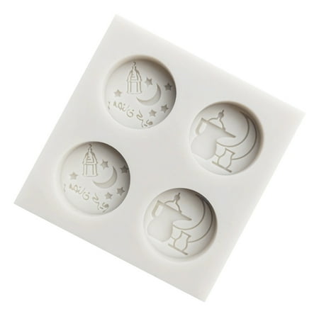 

GENEMA Eid Mubarak Arabic Font Moon Silicone Cake Fondant Mold Chocolate Sugar Craft Mould DIY Baking Tool