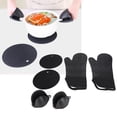 thumbnail image 4 of Heat Insulation Gloves, Textured  Silicone Oven Mitts 6Pcs/Set  For Microwaves For Ovens, 4 of 8