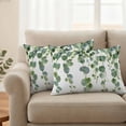 thumbnail image 2 of Spring Green Leaves Outdoor Waterproof Pillow Covers, Watercolor Botanical Eucalyptus Vine Decorative Rectangle Throw Pillowcase Sofa Cushion Sham for Patio/Couch/Chair, 20"x12" 2 Pack, 2 of 8