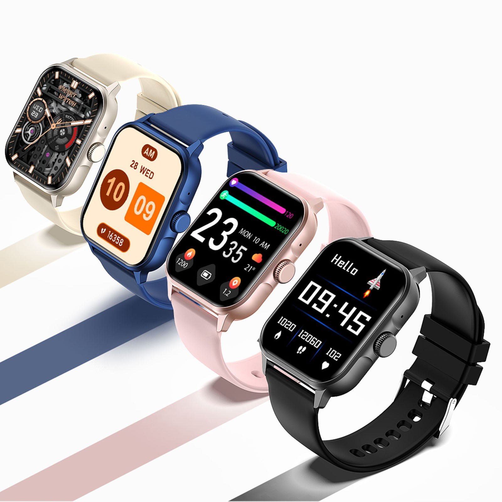 Nkmbld Smart Watch for Women 1.83inch TFT 240X284 Display Screen Smart Watches for Android Phones Smart Fitness Smartwatch, Black