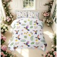 thumbnail image 2 of Erosebridal Kawaii Hummingbird Twin Quilt Set,Cute Tropical Twin Coverlet Set,White Green,2 Pieces,1 Bedspread and 1 Pillowcase, 2 of 7