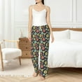 thumbnail image 4 of Salouo Daisies Flowers Print Women's Pajama Pants Casual Loose Sweatpants PJs Flowy Pants Drawstring Palazzo for Women Wide Leg Pants Lounge Pajama -Medium, 4 of 8