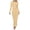 Khaki, variant on Women’S Chic High Neck Long Sleeve Bodycon Maxi Dress, Side Ruched Detail Form Fitting Ankle Length Evening Party Dress, Smooth Stretch Polyester Fabric, 1pc, Sizes S To L