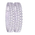 thumbnail image 5 of Ratnavali Jewels CZ Zirconia Silver Tone White Diamond Elegant Bollywood Indian Bangles Jewelry Women, 5 of 6