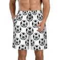 thumbnail image 2 of Uemuo Happy Soccer Pattern Men's Swim Trunks Hawaiian Beach Bathing Suit Swimsuits Beach Quick-Dry Shorts with Pockets-Small, 2 of 9