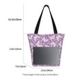 thumbnail image 4 of Horeoi Purple Butterflies Floral Print Shoulder Bag for Women Large Capacity Zipper Tote for Shopping Beach Travel Gym with Inner Pocket, 4 of 7