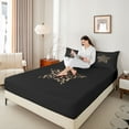 thumbnail image 4 of Castle Fairy Teens Safari Leopard Print Full Size Sheets 4-Piece,Stars Print Breathable Bed Sheets,Jungle Wildlife Animal Cheetah Lightweight Sheet Sets,Lightweight Room Decor, 4 of 7