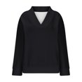thumbnail image 5 of tarylea Oversized Tops for Women V Neck Ribbed Knitted Pullover Long Sleeve Solid Color Tops Casual Loose Shirts, 5 of 5