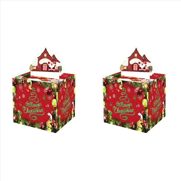 2X Caja de Navidad Divertida de Navidad con 60 Bolsas Transparentes, Sorpresa para NiñOs y Adultos