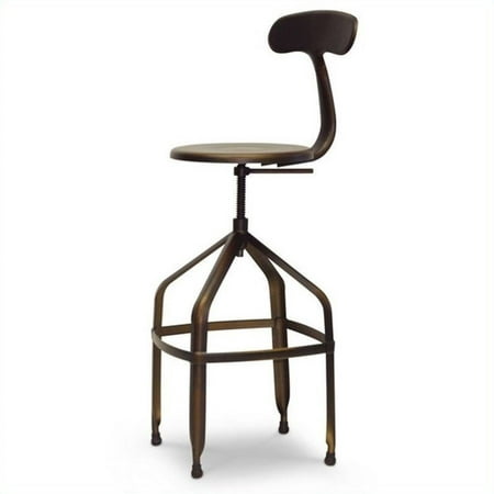 UPC 847321022966 product image for Architect's Industrial Bar Stool with Backrest in Antiqued Copper | upcitemdb.com
