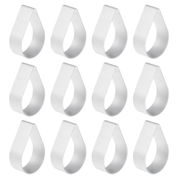 12uds Cortador Galletas Metálico, Aleación Aluminio Forma Gota Agua Cortadores Galletas Molde para Hacer Pastel Galletas Chocolate, Plata