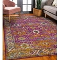 thumbnail image 6 of Leick Home Laraline 5'3" x 7'7" Vintage Turkish Medallion Rectangle Area Rug, Fuchsia, 6 of 23