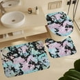 thumbnail image 6 of 4Pcs Modern Black Glitter Marble Shower Curtain Sets, Bathroom Set Decor with Non-Slip Bath Mat, Toilet Lid Rug and Contour Mat, 72 x 72inch, 6 of 8