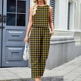 thumbnail image 6 of Kaemgyyd Summer 2 Piece Sets for Women Trendy Plaid Sleeveless Tank Top Baggy Harm Pants Fall Outfits Casual Vacation Clothing, 6 of 6