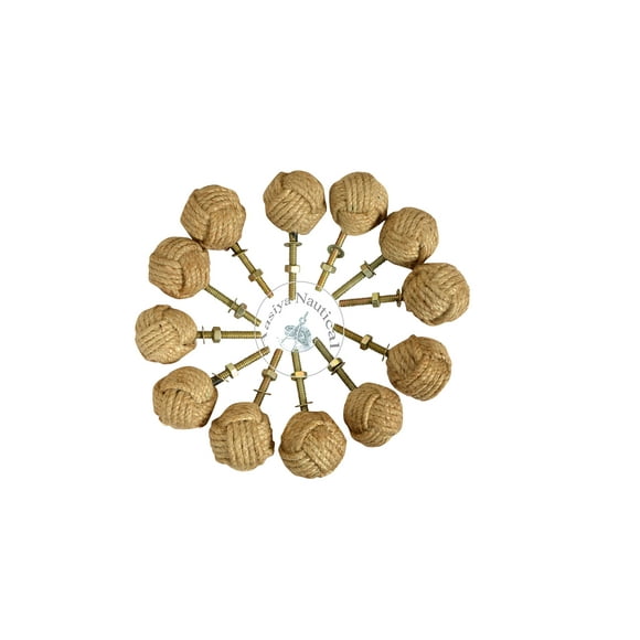 Juego de 12 tiradores de cuerda de yute Aasiya Nautical de Cabinet Knobs