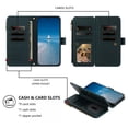 thumbnail image 3 of PU Leather Wallet Case for Samsung Galaxy A37 5G 6.7",9-Card Holder, Zipper Bills Slot, Magnetic Shoulder Strap & Wristlet Cover,Green,For Galaxy A37 5G, 3 of 9