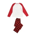 thumbnail image 6 of Qiylii Christmas Letter Raglan Tops and Plaid Trousers Parent-child Pajamas, 6 of 9