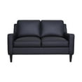 thumbnail image 3 of Hawthorne Collections Lazio High Quality Leather Loveseat - Black, 3 of 7