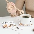 thumbnail image 6 of Pofeuu Coffee Gnome (2) Print Leather Coasters Set of 6, Round Cups Mugs Mat Pad for Home Kitchen Heat Resistant Drink Coasters,Square, 6 of 7