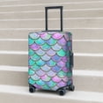 thumbnail image 5 of Retro green pink fish scale Luggage Cover Anti Scratch, Elastic Suitcase Protector Suitcase Covers for Luggage Fits 18-32 Inch Luggage, 5 of 5